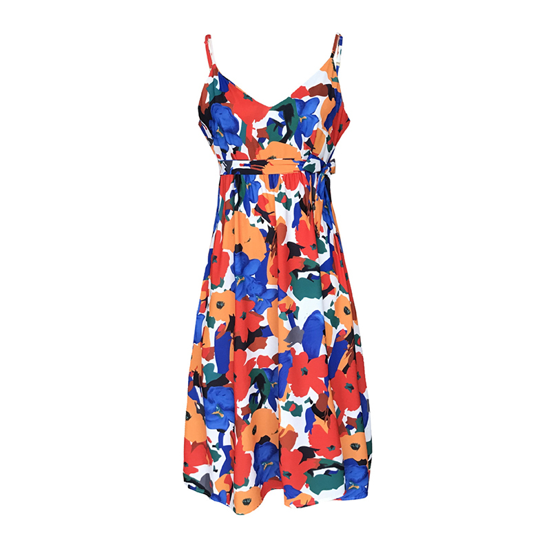 Foridol Colorful Floral Print Dress Summer Casual Beach Dresses Maxi Office Elegant Long Dress Boho Dress Female 210415