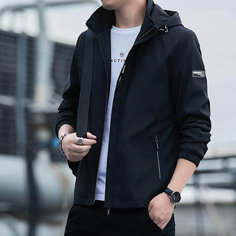 Men Clothing 2021 Spring Large Size Hooded Cardigan Jacket Men's Korean Casual Fashion Slim Workwear Jackets