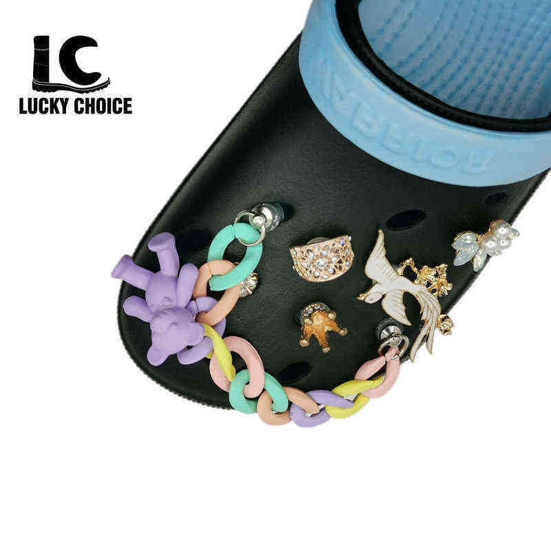 Shoes Accessories Cadena Diseador Para Croc Jeans Accesorios Coracin Zapatos Zueco Hebilla Colgante Regalo Nia 1 Ud 220301
