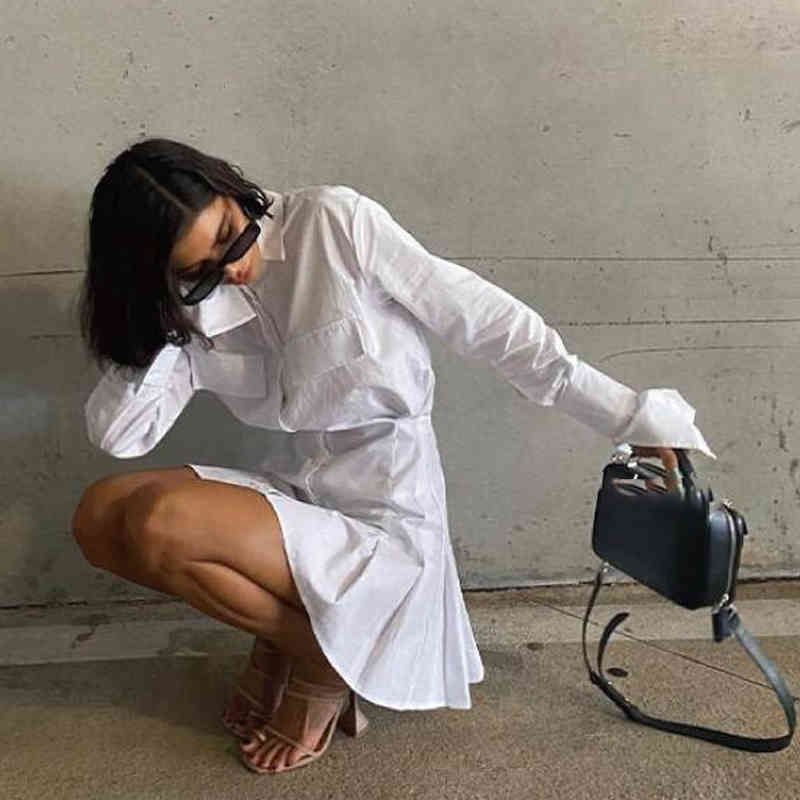 Summer Shirts Dress for Women Clothing Sexy Single Breasted Solid Color Mini Plus Size Female Derss Robe Femme 13854 210508