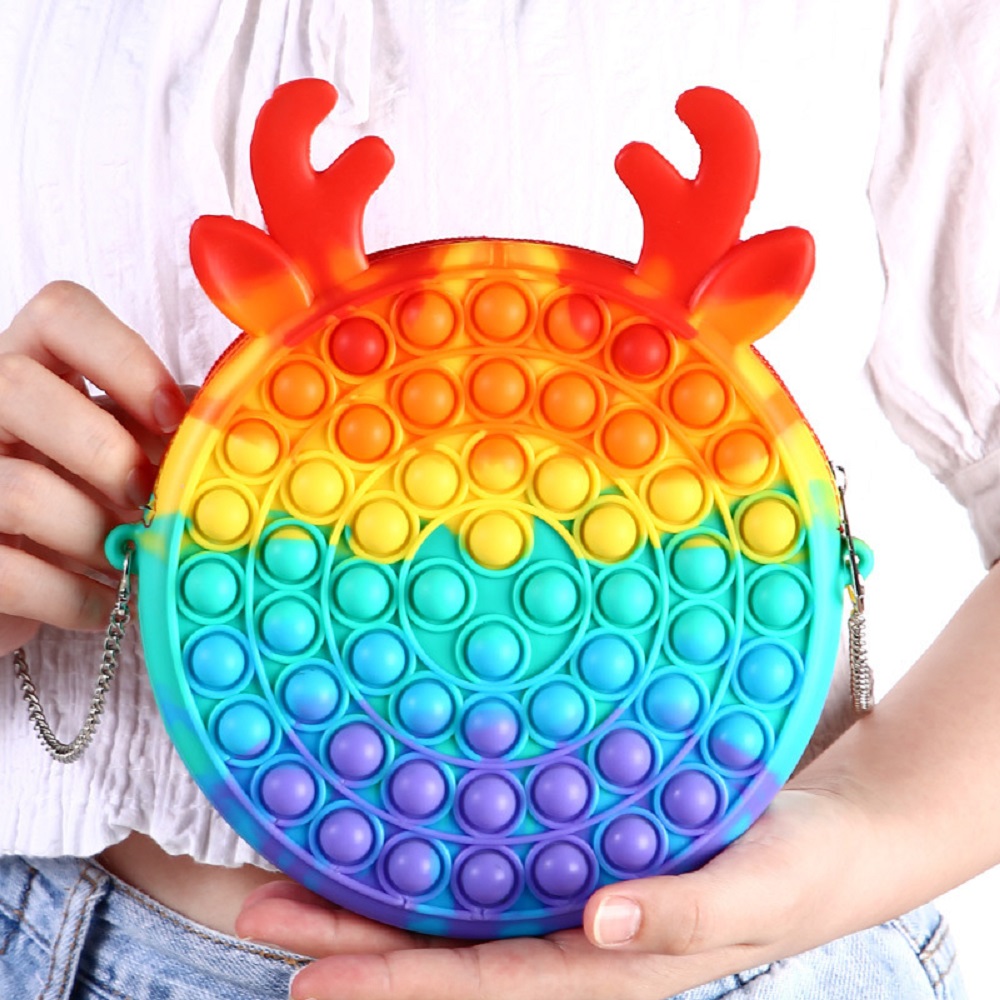 Fidget Toys Girl's Shoulder Bag Push It Bubble Sensory Colorful Decompression Toy Stress Reliever Autism Relief Anti-stress Rainbow for Big Size
Fidget Toys Girl's Shoulder Bag Push It Bubble Sensory Colorful Decompression Toy Stress Reliever Autism Relief Anti-stress Rainbow for Big Size