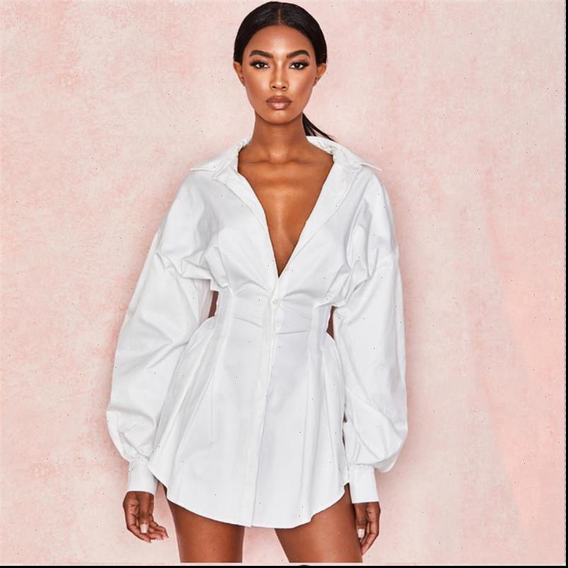 women shirts dress office dresses lady long puff sleeve v neck high waist mini solid white black defined tunic, Black;gray 
women shirts dress office dresses lady long puff sleeve v neck high waist mini solid white black defined tunic, Black;gray