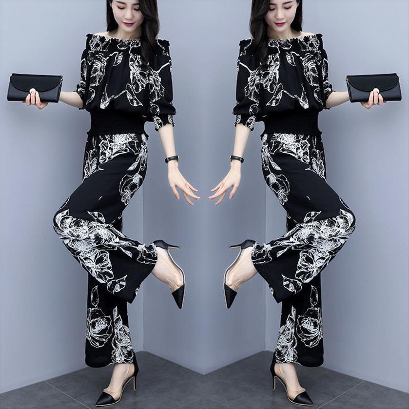 casual suit summer tracksuit womens pants off shoulder collar black crop wide leg flare pant fashion 2 piece set, White
casual suit summer tracksuit womens pants off shoulder collar black crop wide leg flare pant fashion 2 piece set, White