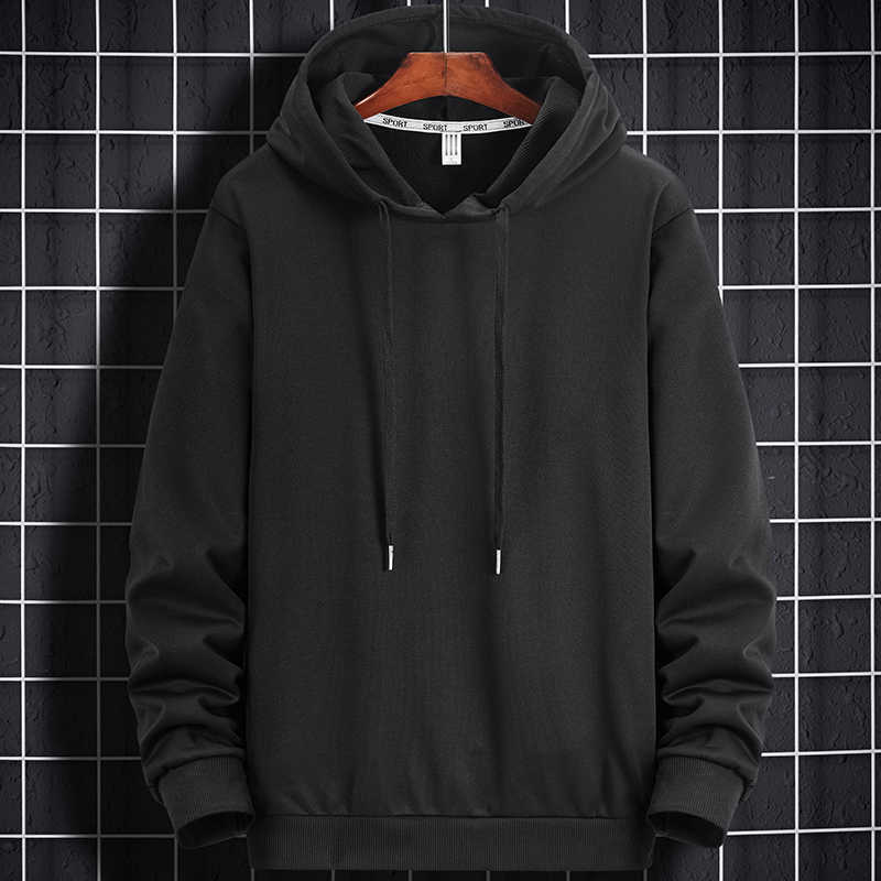 Autumn Casual Hoodies Men Long Sleeve Solid Male Sweatshirt Loose Street Hip-Hop Style Men Wearting Arrival Fashion 210927