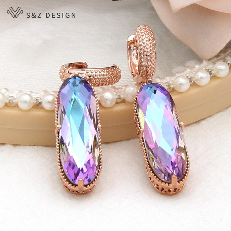 Dangle & Chandelier S&Z DESIGN Vintage Elegant Large Oval Crystal Earrings For Women Wedding Luxury Jewelry 585 Rose Gold Egg Shape, Silver
Dangle & Chandelier S&Z DESIGN Vintage Elegant Large Oval Crystal Earrings For Women Wedding Luxury Jewelry 585 Rose Gold Egg Shape, Silver