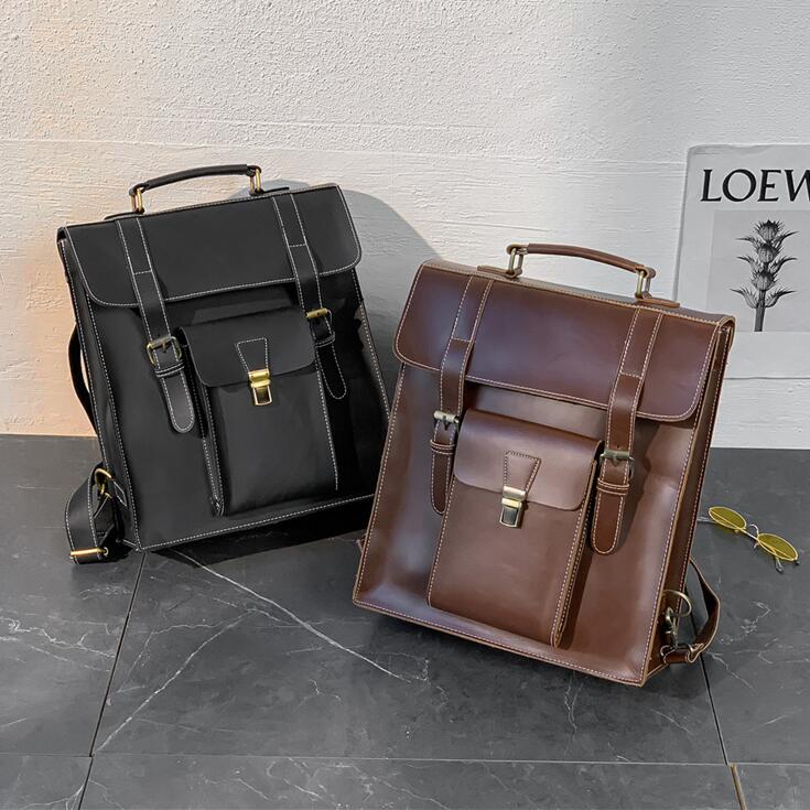 Factory wholesale men bag retro crazy horse leather backpack college wind belt decoration mens messenger bags outdoor cycling travel fashion handbag, Brown
Factory wholesale men bag retro crazy horse leather backpack college wind belt decoration mens messenger bags outdoor cycling travel fashion handbag, Brown
