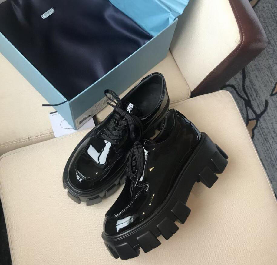 Elegant Women Shoes Luxury Designer Brand Dress Shoe Metal Triangle Logo Monolith Brushed Leather Loafers Platform Heel Pointed and Round, 10
Elegant Women Shoes Luxury Designer Brand Dress Shoe Metal Triangle Logo Monolith Brushed Leather Loafers Platform Heel Pointed and Round, 10