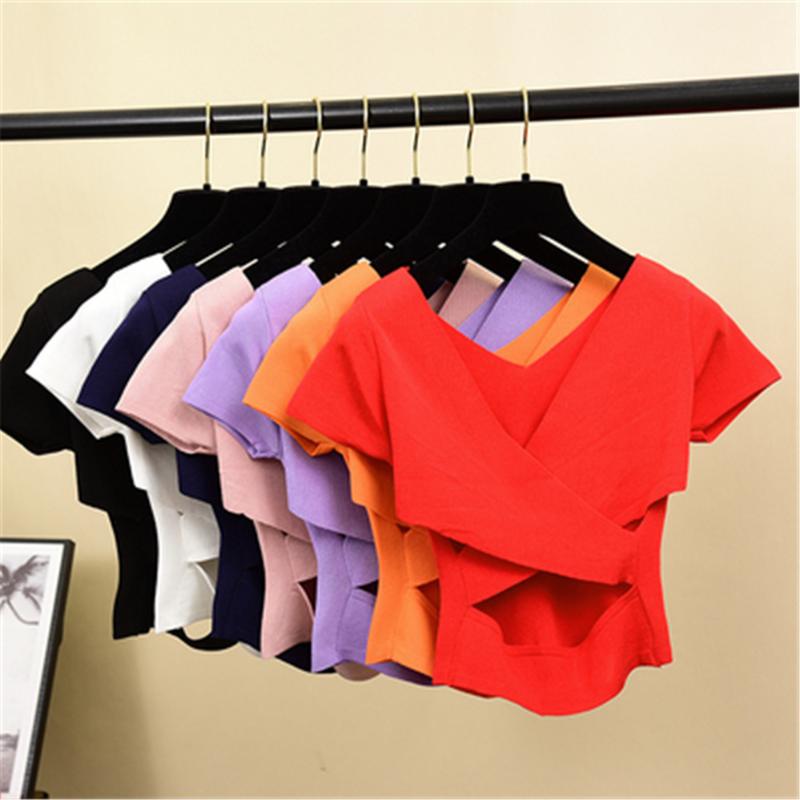 Women's T-Shirt 2022 Fashion V Neck Slim Summer Knit Casual Women T Shirt Short Top Tee Backless Crop Bodycon Sleeve Tshirt ZY4699, White
Women's T-Shirt 2022 Fashion V Neck Slim Summer Knit Casual Women T Shirt Short Top Tee Backless Crop Bodycon Sleeve Tshirt ZY4699, White
