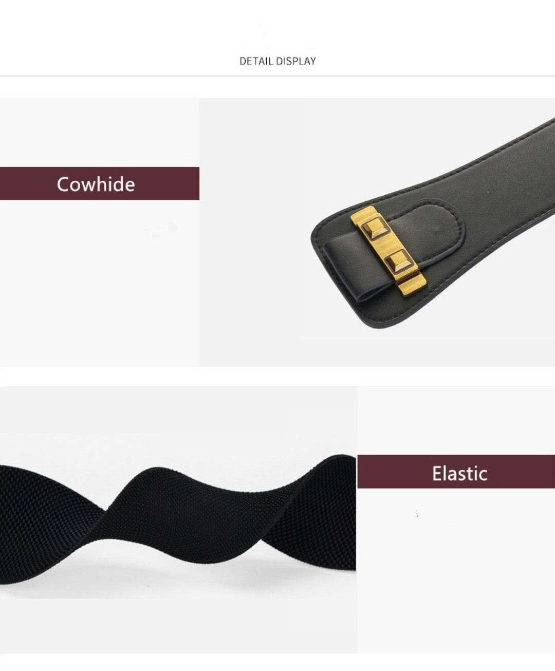 Elastic Belt for Woman Fashion Widen Belts Genuine Cowhide 4 Color Highly Quality