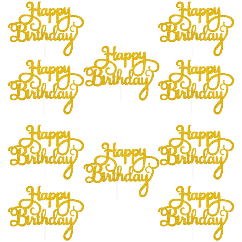 10pcs Gold Gittler Happy Birthday Cake Topper Adult Kids Birthday Party Wedding Decorations Baby Shower Cake Decorating Supplies 210512
10pcs Gold Gittler Happy Birthday Cake Topper Adult Kids Birthday Party Wedding Decorations Baby Shower Cake Decorating Supplies 210512