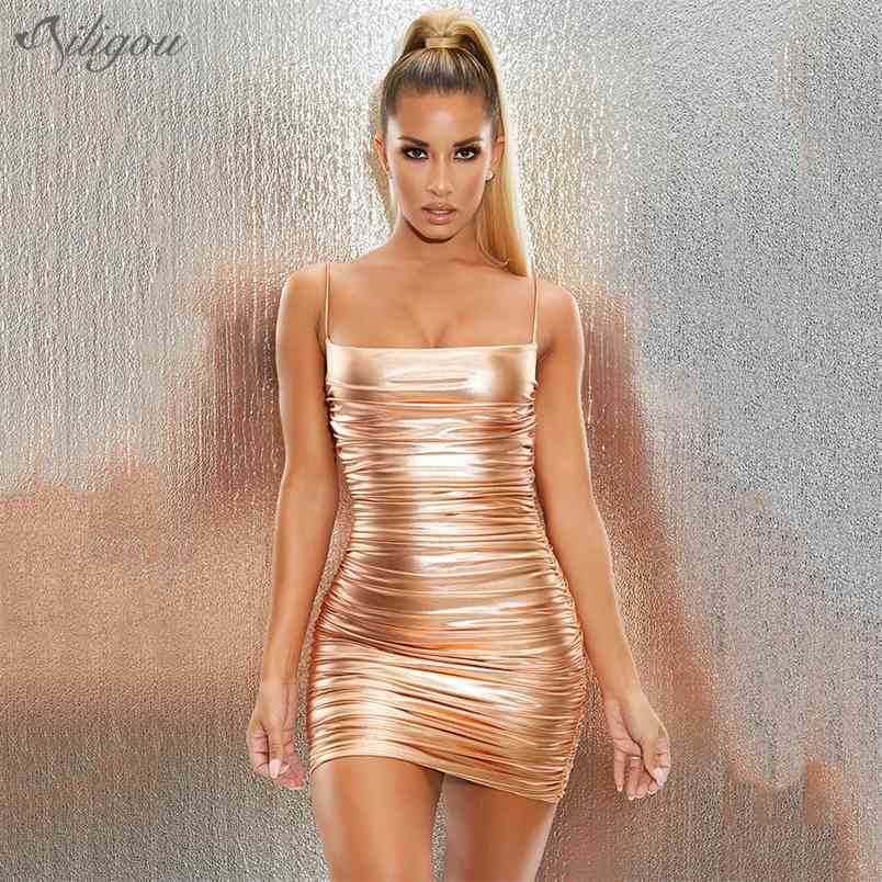 Bronzing Party Dress Ladies Mini Aummer Spaghetti Belt Open Back Ruffle Sexy Tight Vestidos 210525, Gold
Bronzing Party Dress Ladies Mini Aummer Spaghetti Belt Open Back Ruffle Sexy Tight Vestidos 210525, Gold