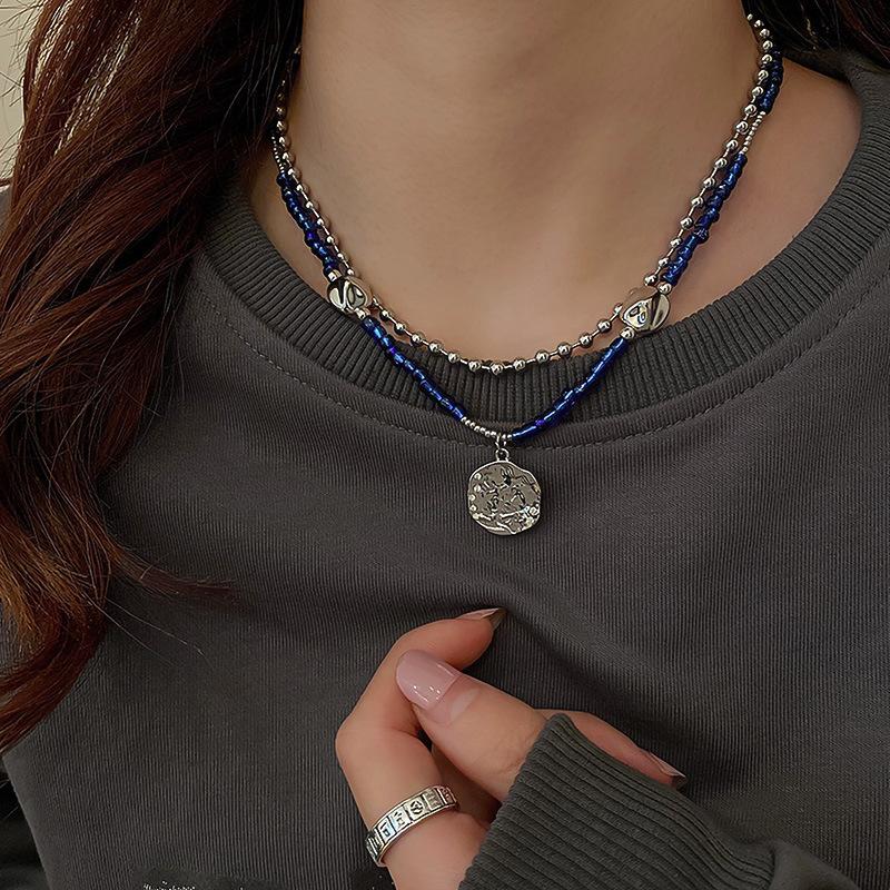 Chokers Vintage Double Layer Handmade Beaded Necklace Silver Coin Pendant Choker Women Jewelry Drop
Chokers Vintage Double Layer Handmade Beaded Necklace Silver Coin Pendant Choker Women Jewelry Drop