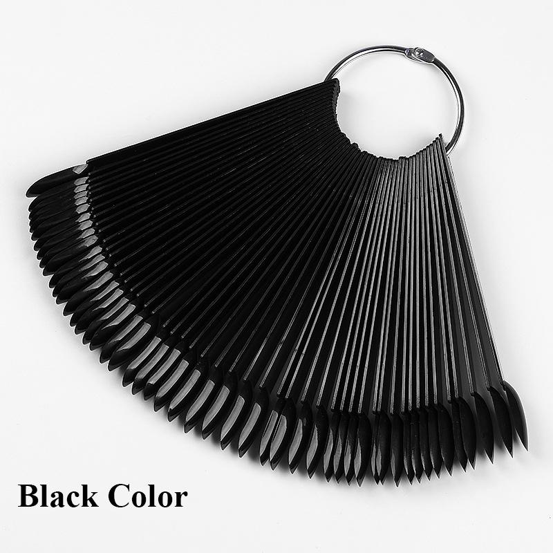 False Nails Clear Nature Black Tips For Nail Art Display Oval Fan Style Swatch Polish Stand Practice Manicure Tools