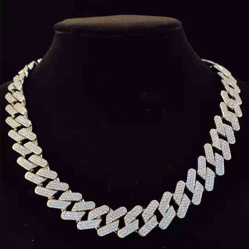 Men Hip Hop Chain Necklace 20mm heavy Rhombus Cuban Chains Iced Out Bling Necklace fashion jewelry For Gift 211123