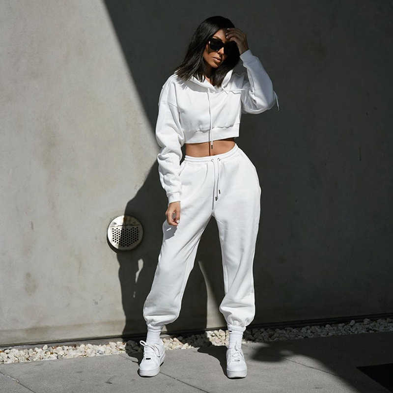 Jogging Sexy Sport Female Winter Outfits for Women Tracksuit Hoodies Sweatshirt and Sweatpants Sports 2 Piece Set Sweatsuits Y0625