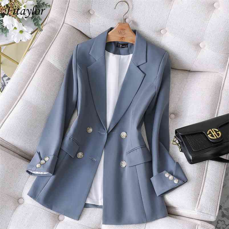 Spring Autumn Double-breasted Blazer Suit Office Ladies Long Sleeve Button Design Blazers Women Slim Fashion Jacket 210421, Black
Spring Autumn Double-breasted Blazer Suit Office Ladies Long Sleeve Button Design Blazers Women Slim Fashion Jacket 210421, Black