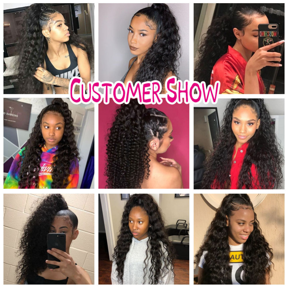 Drawstring Puff Long Kinky Afro Curly Ponytail human African American Brazilian remy Hair Extension Ponytails Clip in Hairpiece 160g 4colors diva1