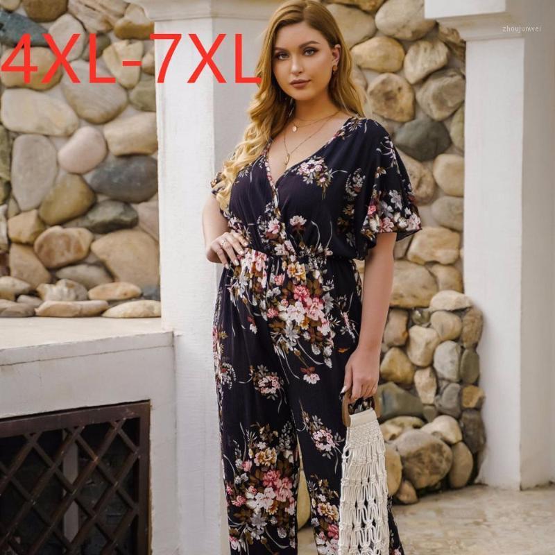 Women's Jumpsuits & Rompers 2021 Summer Plus Size Jumpsuit For Women Short Sleeve Loose Casual Floral Print Flower V Neck Long 5XL 6XL 7
Women's Jumpsuits & Rompers 2021 Summer Plus Size Jumpsuit For Women Short Sleeve Loose Casual Floral Print Flower V Neck Long 5XL 6XL 7