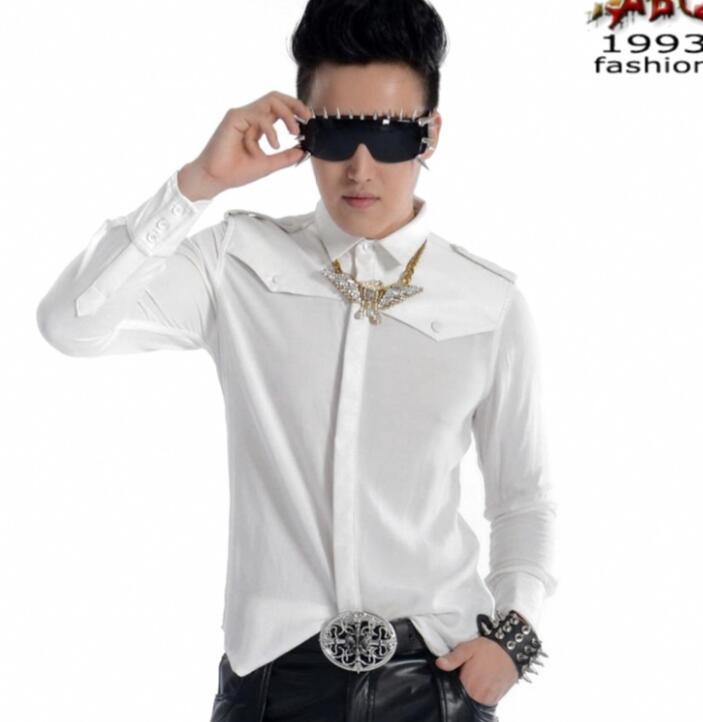 S-6XL 2021 Men's Clothing Hair Stylist GD Fashion British The Host Shirts Shirt Singer Plus Size Costumes Casual