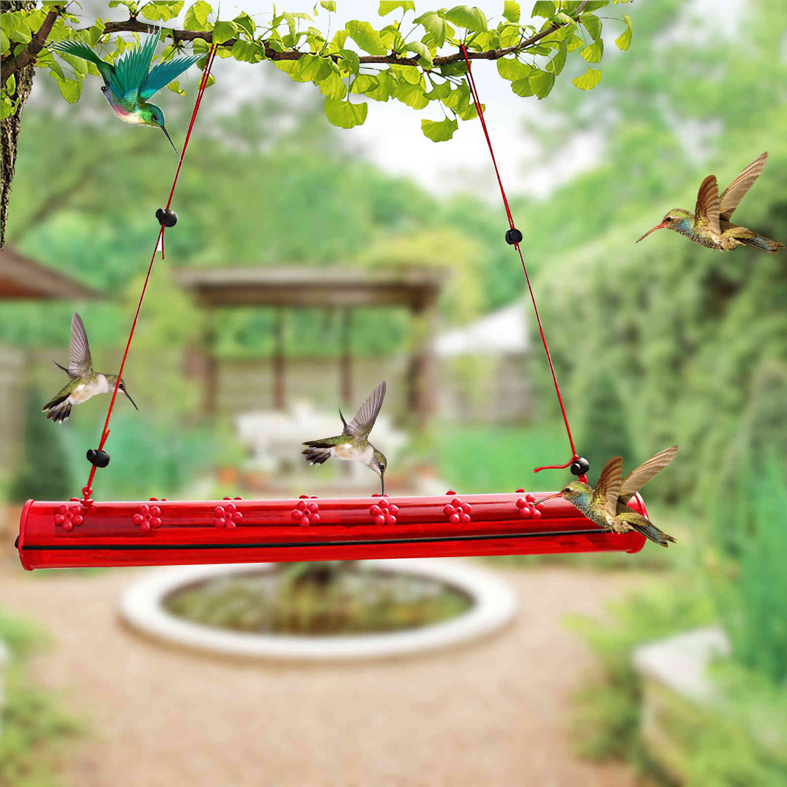 Best hummingbird feeder with hole feeding red tube feeding easy to use garden feeding supplies 2021 gardening tools
