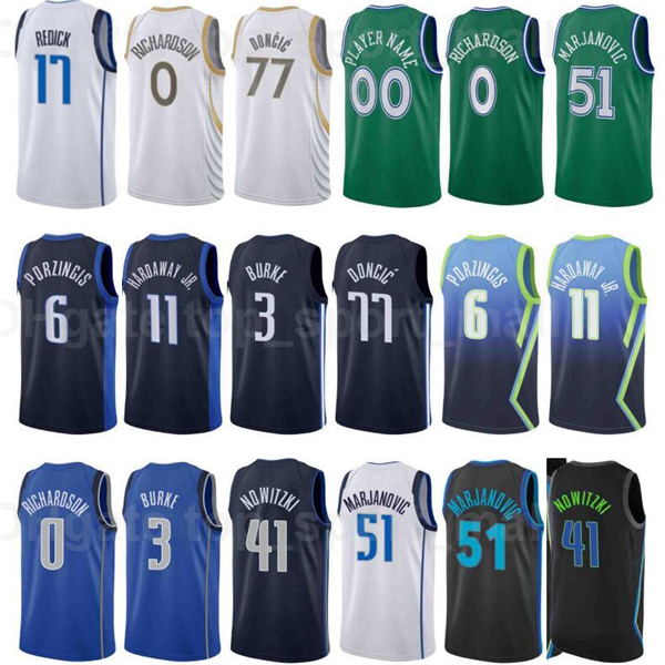 Printed Basketball JJ Redick Jersey 17 Luka Doncic 77 Josh Richardson 0 Tim Hardaway Jr 11 Kristaps Porzingis 6 Trey Burke 3 Jalen Brunson 13 Blue White Green
Printed Basketball JJ Redick Jersey 17 Luka Doncic 77 Josh Richardson 0 Tim Hardaway Jr 11 Kristaps Porzingis 6 Trey Burke 3 Jalen Brunson 13 Blue White Green