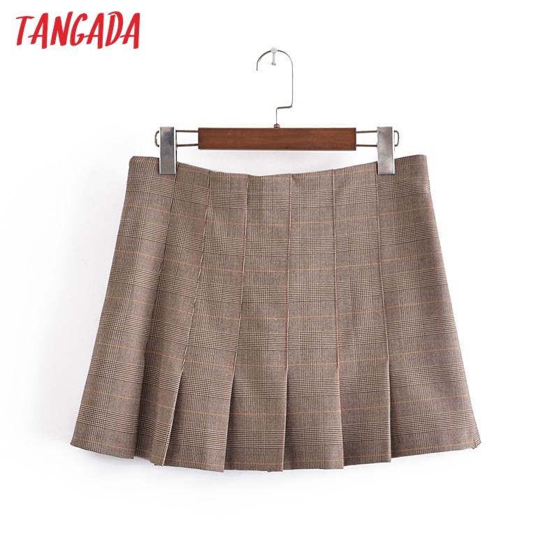 Women's Plaid Pattern Blazer Spring Fashion Suit 2 Piece Set Coat and Skirt 3H219 210416