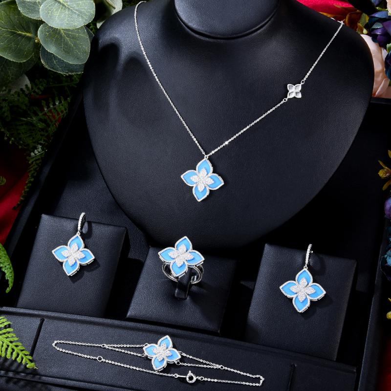 Earrings & Necklace GODKI Trendy Luxury Lucky Clover Jewelry Set Bangle Ring For Women Girl Daily Birthday Anniversary Gift, Silver
Earrings & Necklace GODKI Trendy Luxury Lucky Clover Jewelry Set Bangle Ring For Women Girl Daily Birthday Anniversary Gift, Silver