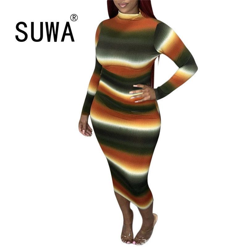 Product Colorful Striped Print High Neckline Long Sleeve Bodycon Evening Party Club Women Dress Free 210525, Multi
Product Colorful Striped Print High Neckline Long Sleeve Bodycon Evening Party Club Women Dress Free 210525, Multi
