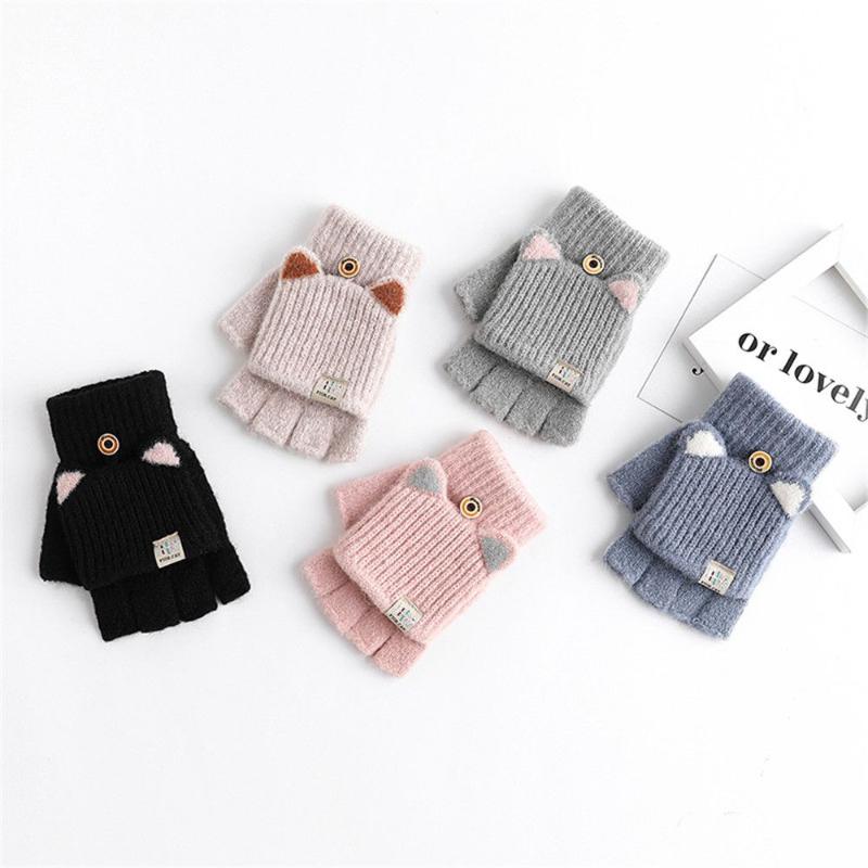 Five Fingers Gloves Aldult Winter Warm Knitted Students Flip Mittens Women Fingerless Half Finger, Blue;gray
Five Fingers Gloves Aldult Winter Warm Knitted Students Flip Mittens Women Fingerless Half Finger, Blue;gray