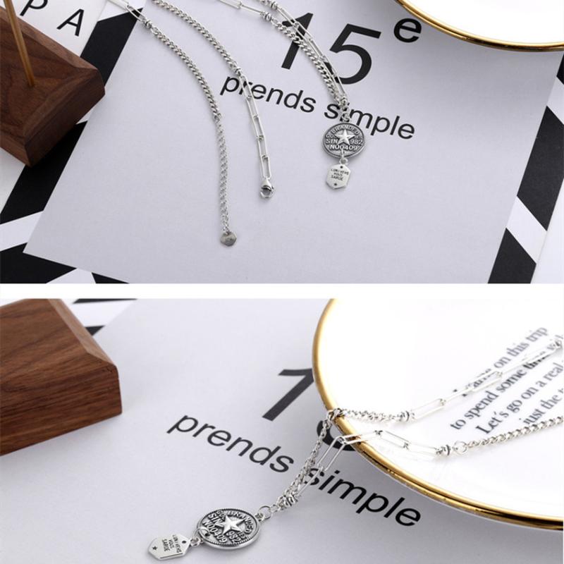Chains S925 Sterling Silver Necklace Girl Letter Temperament Simple Jewelry Retro Trend Pendant
Chains S925 Sterling Silver Necklace Girl Letter Temperament Simple Jewelry Retro Trend Pendant