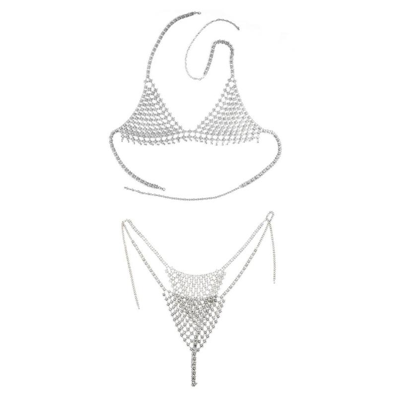 Wedding Jewelry Sets Sexy Bells Statement Necklace Beach Set Women Silver Top Bra Underwear Belly Dance Body Chain Swimsuits Bikini Nightclu, Slivery;golden
Wedding Jewelry Sets Sexy Bells Statement Necklace Beach Set Women Silver Top Bra Underwear Belly Dance Body Chain Swimsuits Bikini Nightclu, Slivery;golden