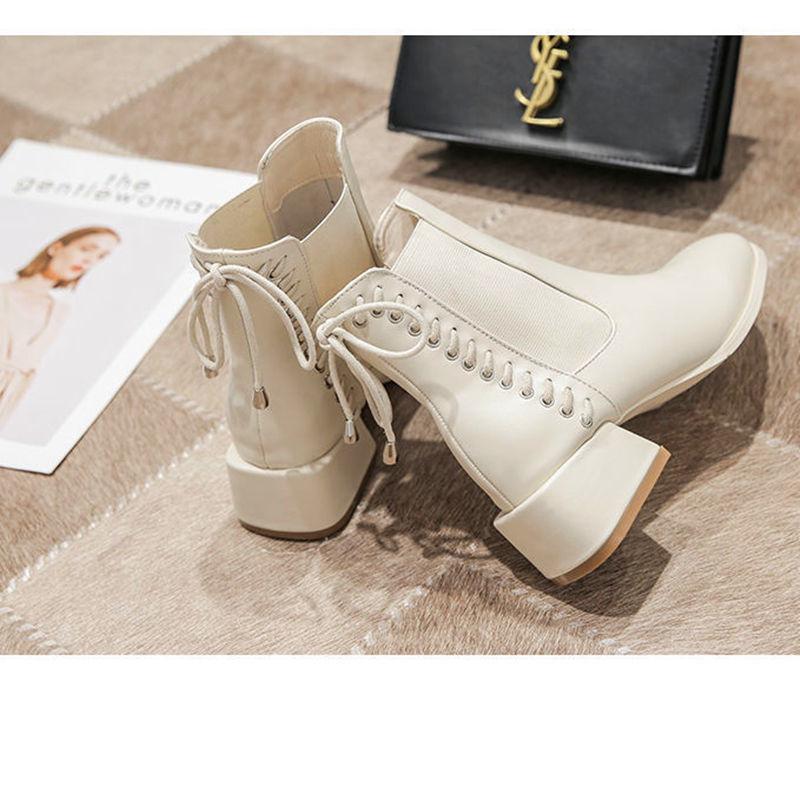 Boots BLWBYL Short Women's Mid-heel Thick Heel High 2021 Spring And Autumn Leather All-match Thin, Plus velvet-white
Boots BLWBYL Short Women's Mid-heel Thick Heel High 2021 Spring And Autumn Leather All-match Thin, Plus velvet-white