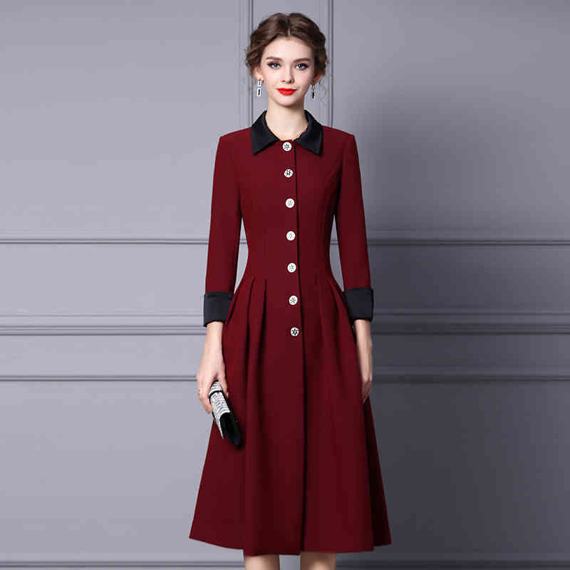 Casual Dresses Zhili autumn and winter skirt high sense long royal sister light mature wind, slim waist, with coat LC7K, Brick red
Casual Dresses Zhili autumn and winter skirt high sense long royal sister light mature wind, slim waist, with coat LC7K, Brick red