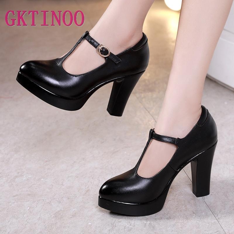 Dress Shoes GKTINOO Block Heels T-Strap Women Pumps 2021 Spring Autumn Leather Office Woman Platform High Big Size 33-43, Black
Dress Shoes GKTINOO Block Heels T-Strap Women Pumps 2021 Spring Autumn Leather Office Woman Platform High Big Size 33-43, Black