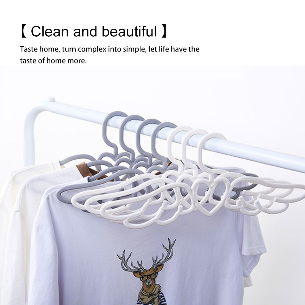 5 PCS Angel Wing Shape Clothes Hangers Traceless Non-Slip Shirt Trouser Coat Hanger For Home Hotel Wardrobe Organizer