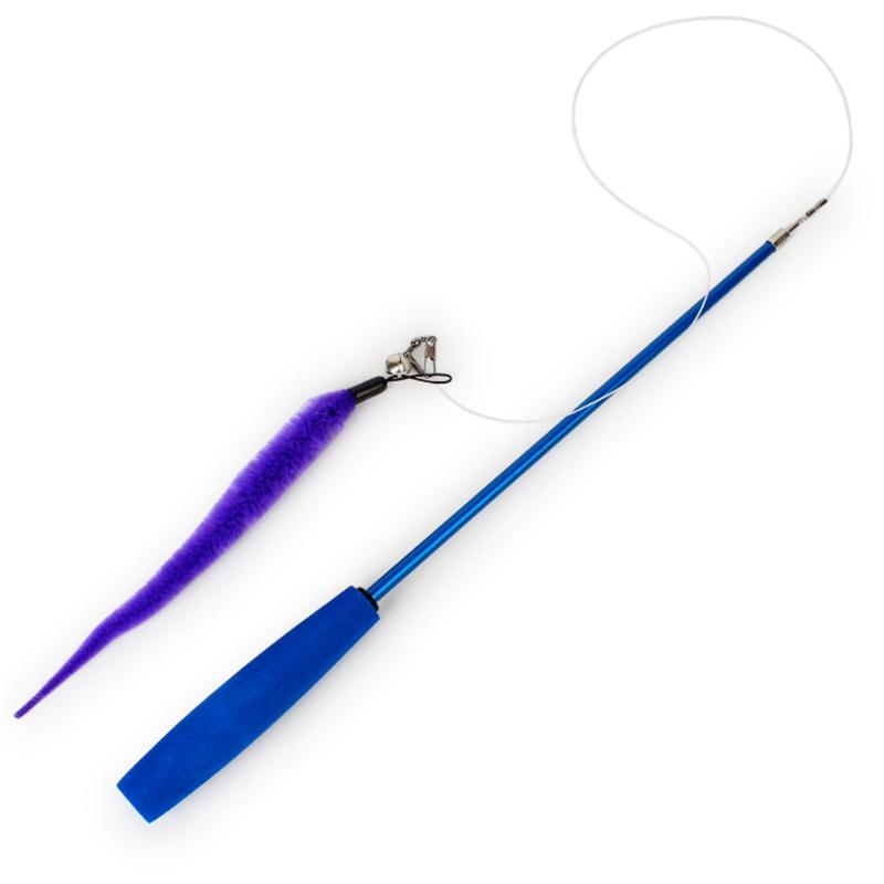 95cm Worms Shape Funny Safe Anti Scratch Biting Rod Nontoxic Exercise Soft Bells Interactive Toy Cat Teaser Pouncing Chasing Toys