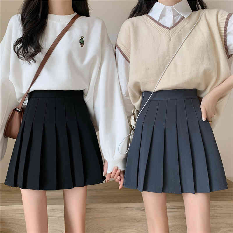 Casual Dresses Autumn College Style Pleated Mini Skirt Young Gilrs A-line Solid Blue Short Skirts MQQC, Gray
Casual Dresses Autumn College Style Pleated Mini Skirt Young Gilrs A-line Solid Blue Short Skirts MQQC, Gray