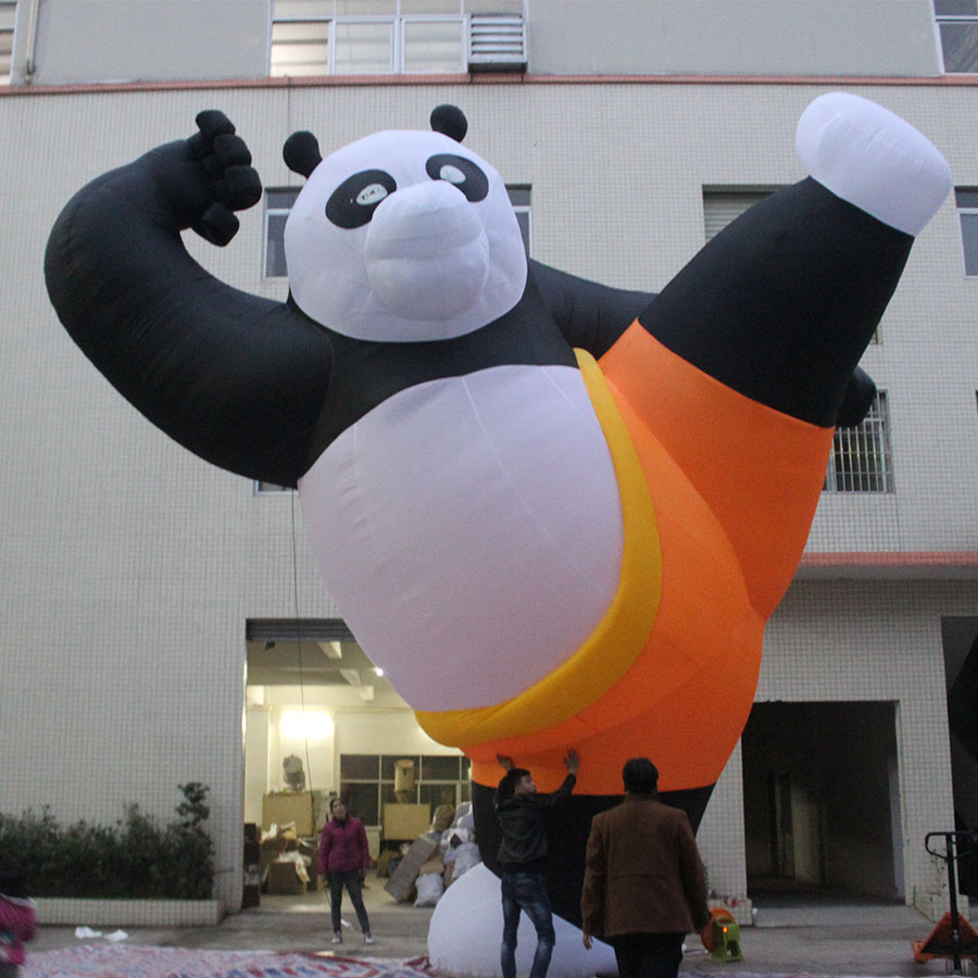 Giant 13.2/20ft outdoor Inflatable Kung Fu Panda Balloon Cartoon For Advertising