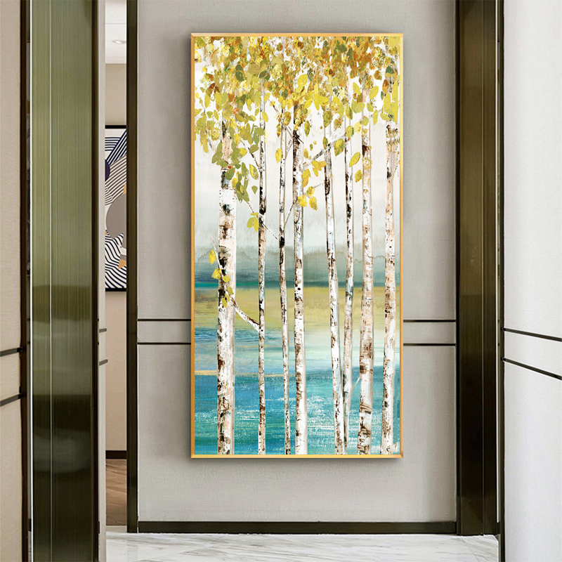 Tree Poster Landscape Wall Art Pictures For Living Room Oil Painting On Canvas Prints Indoor Decoration White Birch Home Decor