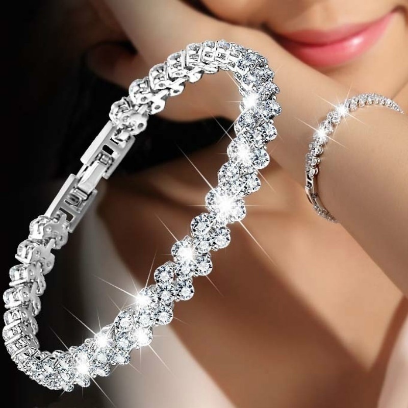 Womens Fashion Classic Cubic Zirconia CZ Silver Gold Color Bracelet for Women Wedding Party Jewelry High Quality Gift, Black
Womens Fashion Classic Cubic Zirconia CZ Silver Gold Color Bracelet for Women Wedding Party Jewelry High Quality Gift, Black
