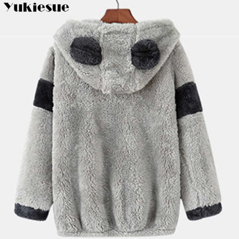 Autumn Winter Women Pyjamas Sets pajamas Sleepwear Suit Thick Warm Coral Flannel nightgown Female Cartoon Animal Pijama Mujer 210608