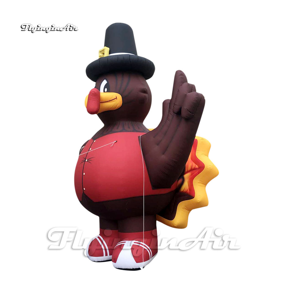 Outdoor Thanksgiving Day Decorations Red Advertising Inflatable Turkey Balloon 6m Cartoon Animal Model Air Blown Chicken For Park And Shopping Center