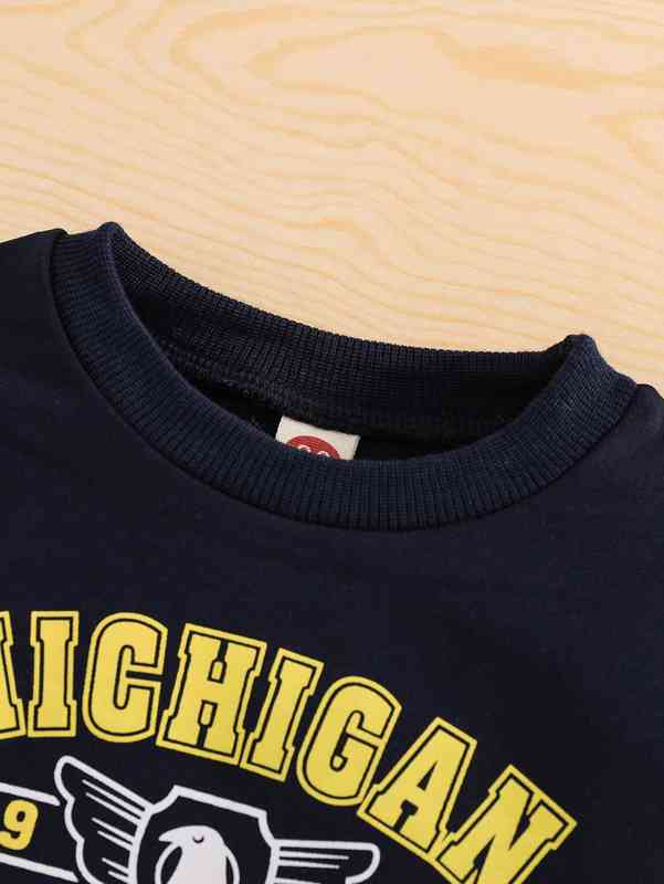 Baby Color Block Letter Graphic Pullover SHE