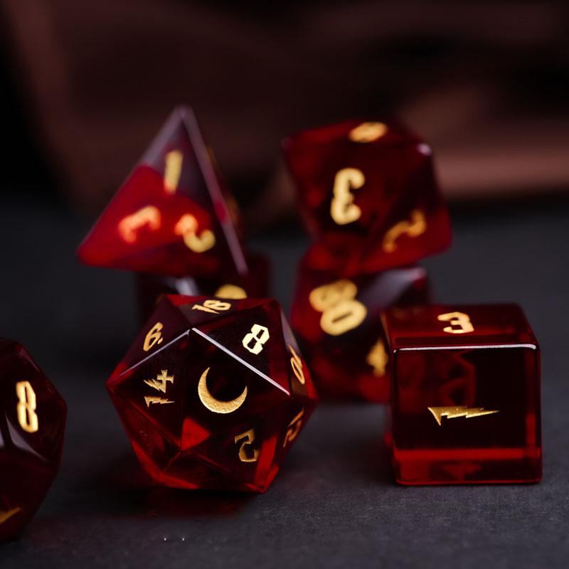 Other Red Glass Polyhedral D&D Dice Set Handmade Moon Logo Digit RPG COC DND For Borad Table Games Crafts Christmas Gift
Other Red Glass Polyhedral D&D Dice Set Handmade Moon Logo Digit RPG COC DND For Borad Table Games Crafts Christmas Gift
