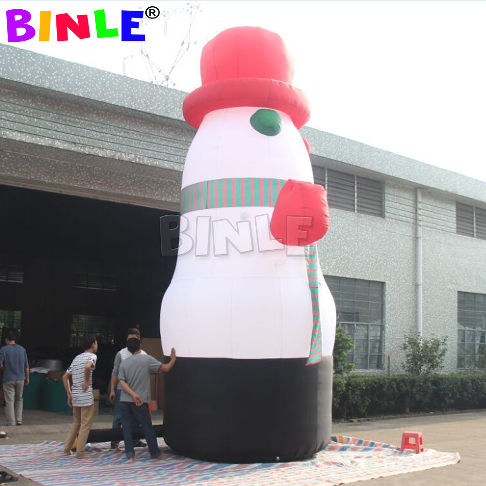 Giant outdoor christmas inflatable snowman red color xmas hats for holiday decoration