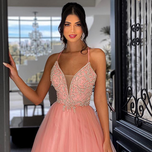 2021 Plus Size Arabic Aso Ebi Sexy Backless Beaded Prom Dresses Spaghetti A-line Tulle Evening Formal Party Second Bridesmaid Reception Gowns Dress ZJ