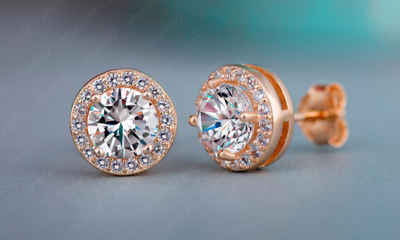 Designer Earrings Women Stud Earrings 18K Gold Plated Diamond Earrings for Woman Zircon Earrings Wedding Jewelry