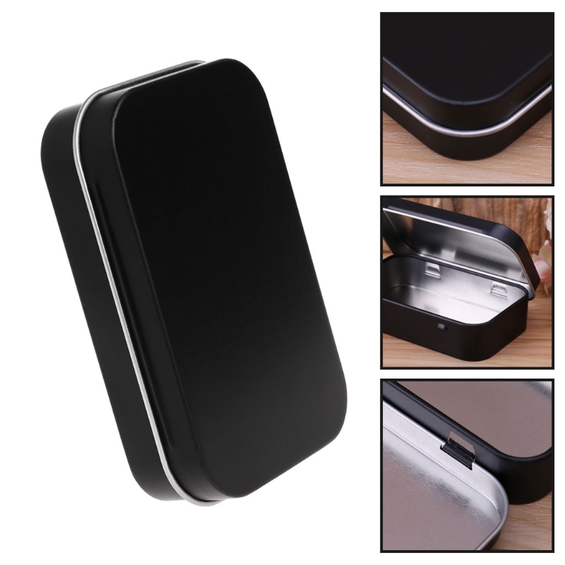 Survival Kit Tin Small Empty Metals Tin Silver Black Gold Flip Opbergbox Case Organizer for Money Coin Candy Key Jewelry Case