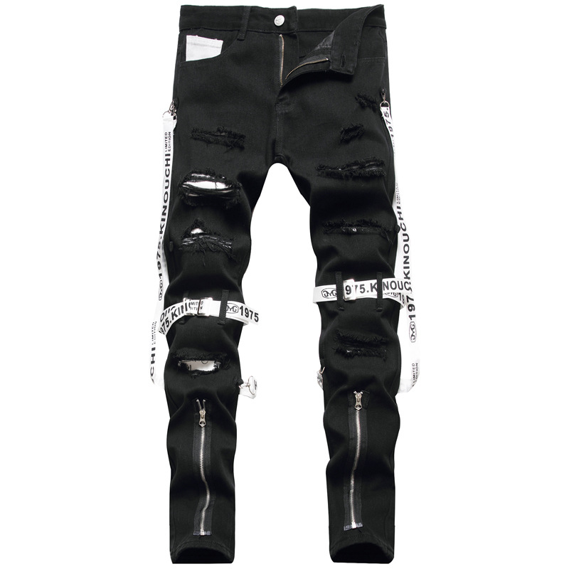 Men Slim Fit Black Jeans Ribbon Zipper Straight Leg Ripped Men's Denim Pants Regular Cotton Jean Destroyed Pant Hip Hop Casual Big size Trousers -42 YK9260, Yk9260 black
Men Slim Fit Black Jeans Ribbon Zipper Straight Leg Ripped Men's Denim Pants Regular Cotton Jean Destroyed Pant Hip Hop Casual Big size Trousers -42 YK9260, Yk9260 black