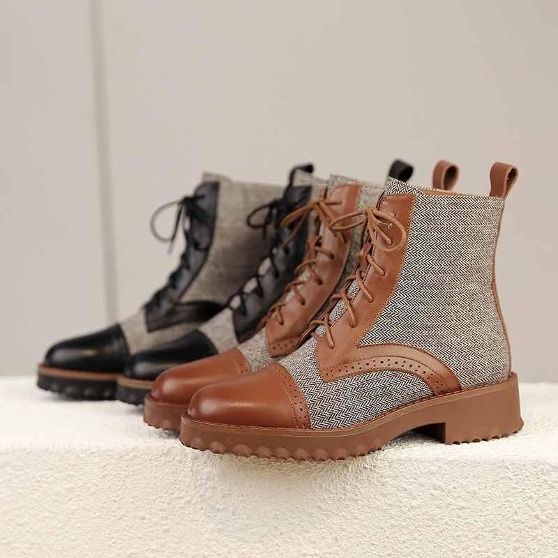 Boots winter shoes women motorcycle cow leather mixed color carving streetwear western British mid-calf mujer 5HHP, Black
Boots winter shoes women motorcycle cow leather mixed color carving streetwear western British mid-calf mujer 5HHP, Black